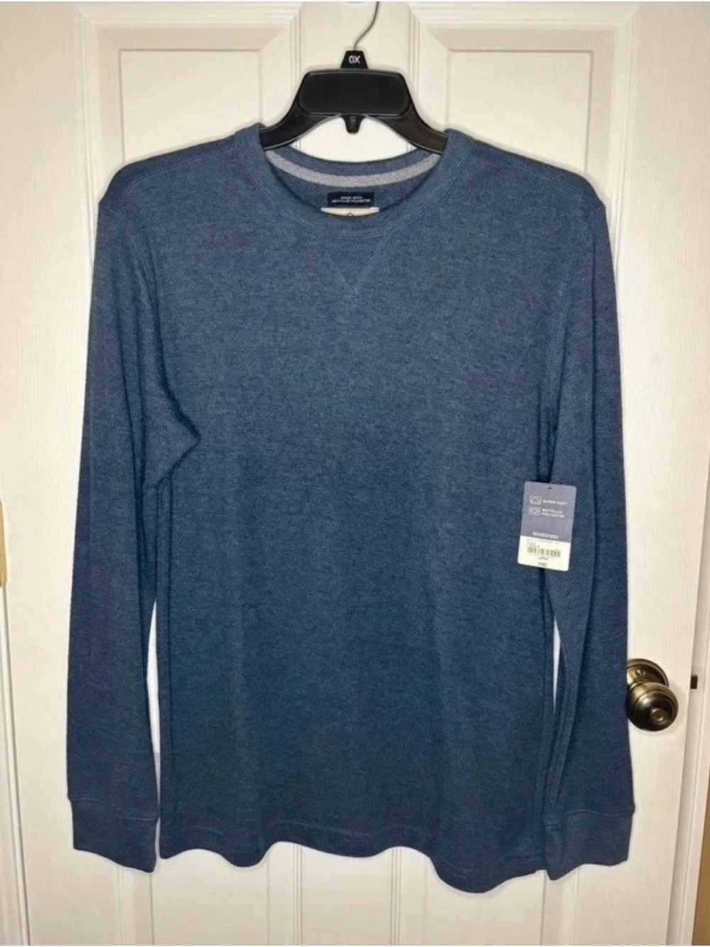 NWT St. John's Bay Men's Heathered Blue Crewneck Sweater